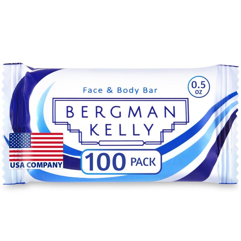 BERGMAN KELLY - Hotel Soap Bars - White Tea, 0.5 oz, 100 PK - Travel Size Luxury Bulk Amenities Bar Soap - Mini Individually Wrapped Rectangular Soap, Small Toiletries for Airbnb, Motel, Guest Bath - Image 1